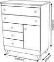 Ver imagem 3 de Cômoda Adhara 5 Gavetas 1 Porta Branco/rosê - Peternella