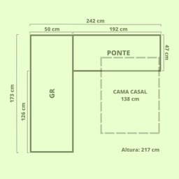 Conjunto Modulado Florença 192x173cm 6 Portas Branco Moval - 3