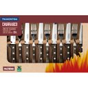 Ver imagem 2 de Jogo de Talheres Jumbo Tramontina Churrasco Aço Inox Madeira Polywood 12 Peças Castanho