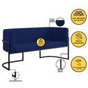 Ver imagem 3 de Kit 2 Poltronas + Sofá 2 Lugares Base de Metal Black Balaqui Cor:azul Marinho