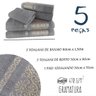 Kit Toalhas Banho 5 unidades 100% Algodão Pousada Imperiale: CINZA - 3