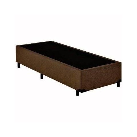 Base Box Solteirão King Suede Marrom 203x96x40xm