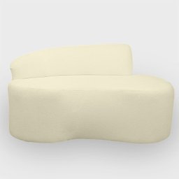 Sofá Curvo 2 Lugares Feijão Forma Orgânica Bouclé - 4
