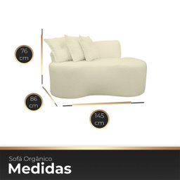 Sofá Curvo 2 Lugares Feijão Forma Orgânica Bouclé - 6