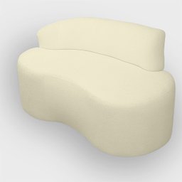 Sofá Curvo 2 Lugares Feijão Forma Orgânica Bouclé - 3