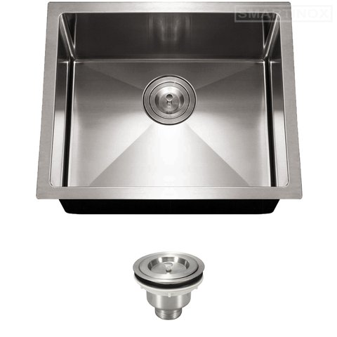 Cuba Inox 304 Quadrada Gourmet Plana Cozinha 500x400 com Válvula Eurocubas Sq500
