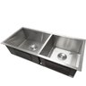 Cuba Dupla Inox 304 Quadrada Gourmet Plana Cozinha 880x400 Assimétrica com Acessórios EuroCubas SQ90 - 3