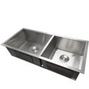 Ver imagem 3 de Cuba Dupla Inox 304 Quadrada Gourmet Plana Cozinha 880x400 Assimétrica com Acessórios EuroCubas SQ90