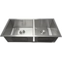 Ver imagem 2 de Cuba Dupla Inox 304 Quadrada Gourmet Plana Cozinha 880x400 Assimétrica com Acessórios EuroCubas SQ90