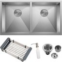 Ver imagem 1 de Cuba Dupla Inox 304 Quadrada Gourmet Plana Cozinha 780x400 com Acessórios EuroCubas SQ800