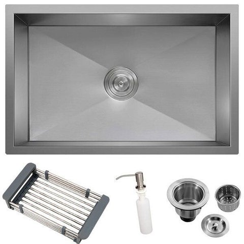 Cuba Inox 304 Quadrada Gourmet Plana Cozinha 700x400 com Acessórios EuroCubas SQ700