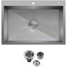 Cuba Inox 304 Quadrada Gourmet Plana Cozinha 700x450 com Válvula EuroCubas SQ704 - 1