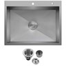 Cuba Inox 304 Quadrada Gourmet Plana Cozinha 600x450 com Válvula EuroCubas SQ604 - 1
