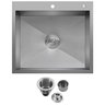 Cuba Inox 304 Quadrada Gourmet Plana Cozinha 500x450 com Válvula EuroCubas SQ504 - 1