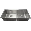 Ver imagem 3 de Cuba Dupla Inox 304 Quadrada Gourmet Plana Cozinha 880x400 Assimétrica com Válvula EuroCubas SQ902