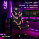 Ver imagem 6 de Cadeira Gamer Escritório Ergonômica Viva Game Duo Relax Rosa com Preto Couro Sintético
