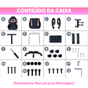 Ver imagem 4 de Cadeira Gamer Escritório Ergonômica Viva Game Duo Relax Rosa com Preto Couro Sintético