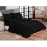 Edredom Queen Preto + Jogo de Lençol 06 peças Aconchego Dupla Face Casa Dona - 1
