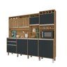 Cozinha Smart 8 Portas Ripado Sofisticado Compacto Mdf:cinza - 1