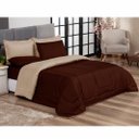 Ver imagem 1 de Edredom Queen Marrom e Bege + Jogo de Lençol 06 peças Aconchego Dupla Face Casa Dona