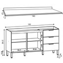 Ver imagem 4 de Balcão Gabinete para Pia com Tampo 160cm Charm K02 Freijó - Mpozenato