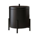 Ver imagem 7 de Suporte Papel Higiênico e Lixeira Level Base Madeira Peroba Rosa Banheiro Design Luxo Preto Larbelle