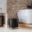 Ver mais imagens de Suporte Papel Higiênico e Lixeira Level Base Madeira Peroba Rosa Banheiro Design Luxo Preto Larbelle