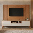 Ver imagem 1 de Rack com Painel para TV até 65 Polegadas 237cm x 201cm Ripado 100% MDF Piazza