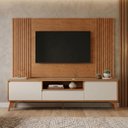 Ver imagem 1 de Rack com Painel para TV até 65 Polegadas 237cm x 201cm Ripado 100% MDF Piazza