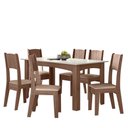 Ver imagem 1 de Conjunto Sala de Jantar Alice 1,56 com 6 Cadeiras Amendoa 51c