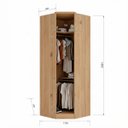 Ver imagem 3 de Guarda Roupa Ravi Canto 1 Porta Reflecta com LED Olmo