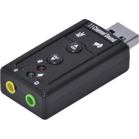 ADAPTADOR PLACA DE SOM USB 7.1 CANAIS VIRTUAL AUSB71