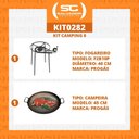 Ver imagem 2 de Kit Camping 8 - Fogareiro Fogão F2b10p Redondo 40cm Duplo de Pé + Chapa Campeira 45cm - Progás