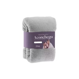 Manta Microfibra Aconchego Cinza Claro - 1
