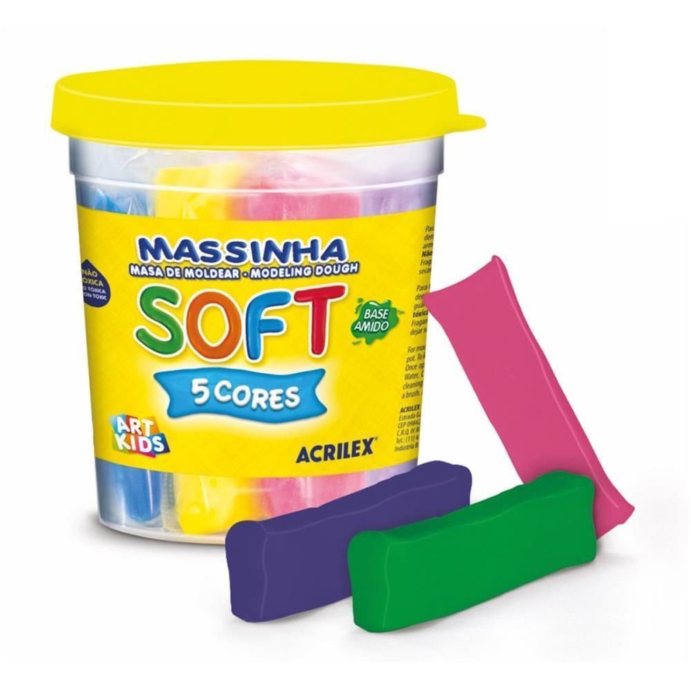 Massa para Modelar Soft 325g C/05 Cores | MadeiraMadeira