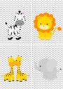Ver imagem 4 de Kit Três Quadros Safari Leão, Girafa, Zebra e Elfante (Seja Forte e Corajoso)
