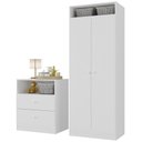 Ver imagem 2 de Guarda Roupa Infantil 2 Portas com Cômoda 2 Gavetas Pimpolho Multimóveis Branco