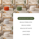 Ver imagem 6 de Puff Puffer Redondo Decorativo Descanso Sala Quarto Charme