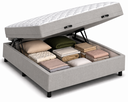 Ver imagem 1 de Kit Cama Box Baú Casal 138x188 cm + Colchão D33 Casal 17 cm Cinza Suede