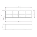 Ver imagem 4 de Balcão Buffet Paraty 220 Cm Laminado Madeira Pés Metal e Palhinha Imbuia