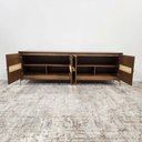 Ver imagem 3 de Balcão Buffet Paraty 220 Cm Laminado Madeira Pés Metal e Palhinha Imbuia