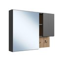 Ver mais imagens de Espelheira para Banheiro Crpro-EPL005 2 Portas MDP com Espelho 80cm Mel e Grafite Multimóveis