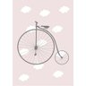 Kit Três Quadros Balão, Nuvens, Bicicleta e Nome Rosa - 2