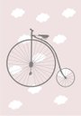 Ver imagem 2 de Kit Três Quadros Balão, Nuvens, Bicicleta e Nome Rosa