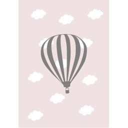 Kit Três Quadros Balão, Nuvens, Bicicleta e Nome Rosa - 4