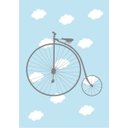 Ver imagem 2 de Kit Três Quadros Balão, Nuvens, Bicicleta e Nome Azul
