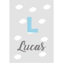 Ver imagem 3 de Kit Três Quadros Balão, Nuvens, Bicicleta e Nome Azul