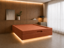 Ver imagem 2 de Cama Box Baú Casal Flutuante com LED, Encaixe para Colchão e Puxador Embutido:Terracota