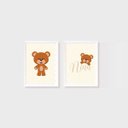 Ver imagem 1 de Kit 2 Quadros Urso Nome Tons Neutros