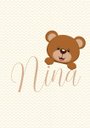 Ver imagem 3 de Kit 2 Quadros Urso Nome Tons Neutros